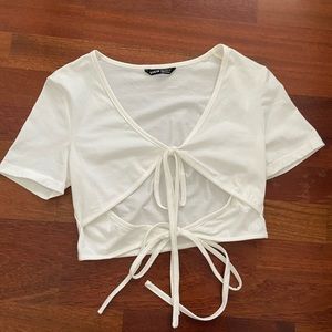 SHEIN Tie Front Crop Top